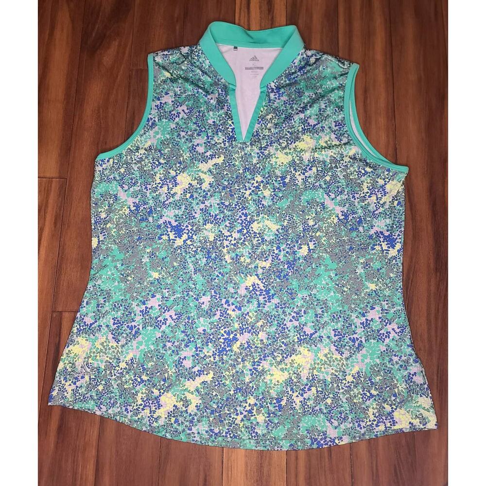 Adidas Golf green grey sleeveless shirt - XL
